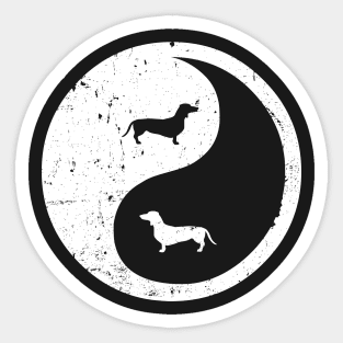 Dachshund Ying Yang Sticker